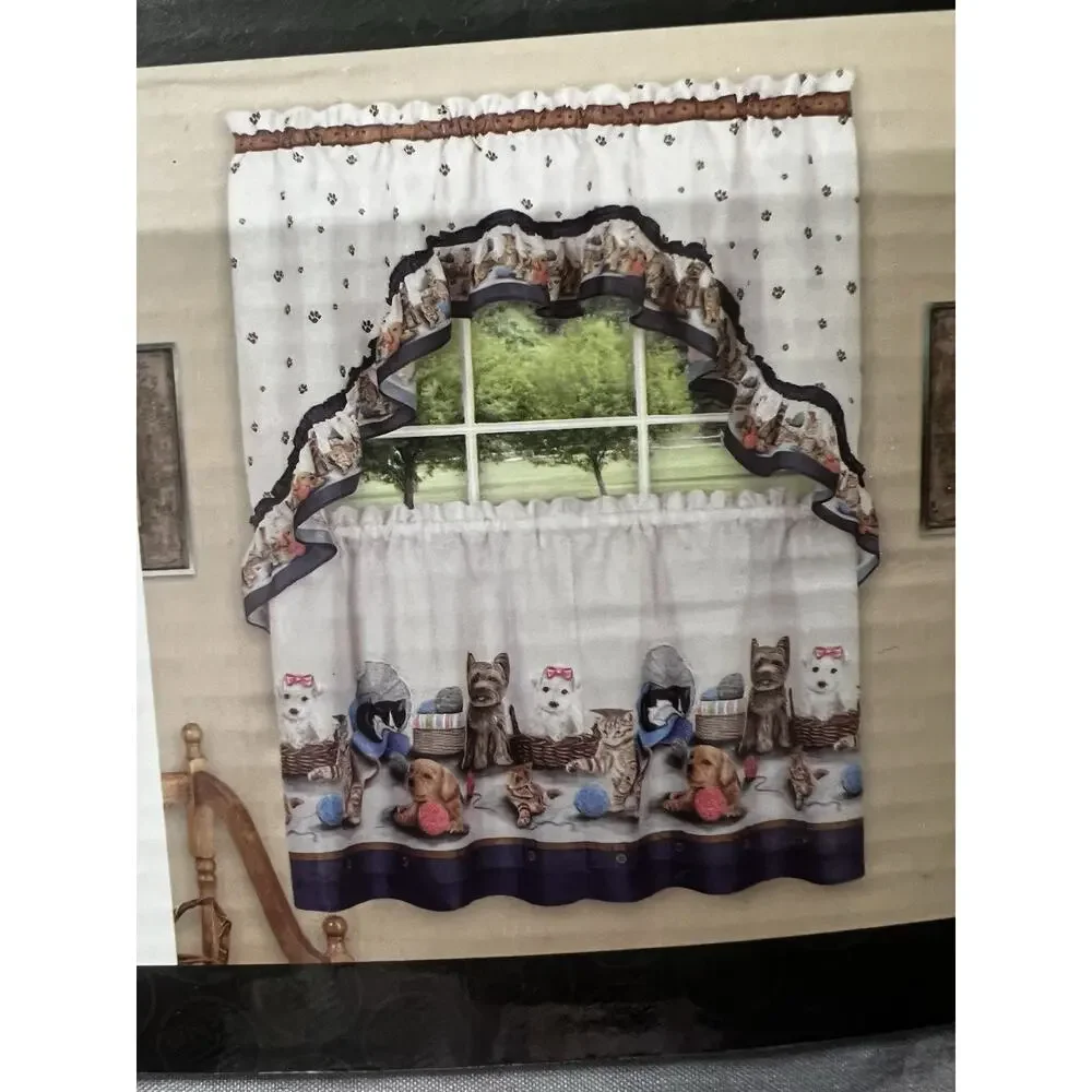 PRECIOUS PRINTED TIER & SWAG WINDOW CURTAIN SET 57